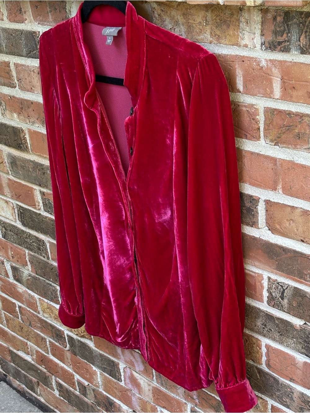 J.Jill Velvet Button Front Shirt. Rayon Silk Blend Size Small